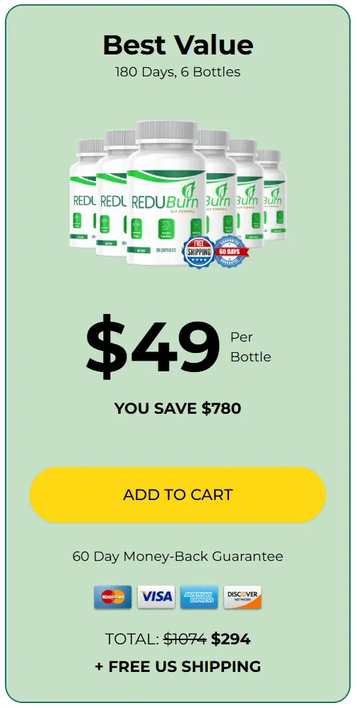 ReduBurn 6 bottle price 